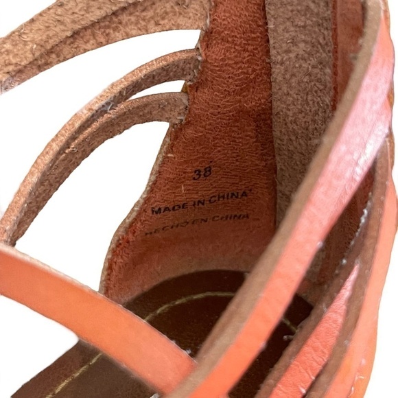 GUC Aldo sandals, gladiator style, leather, coral coloured, size 38. - Picture 5 of 8